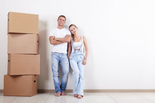 House movers preparing for a residential move in Finsbury