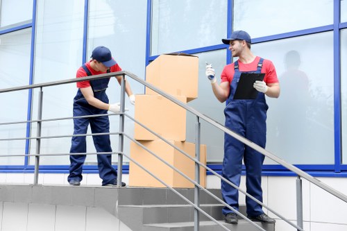 Removal team planning a move in Finsbury street