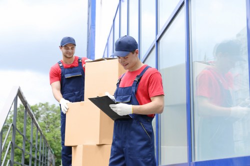 Furniture loading into a moving van for a Finsbury relocation