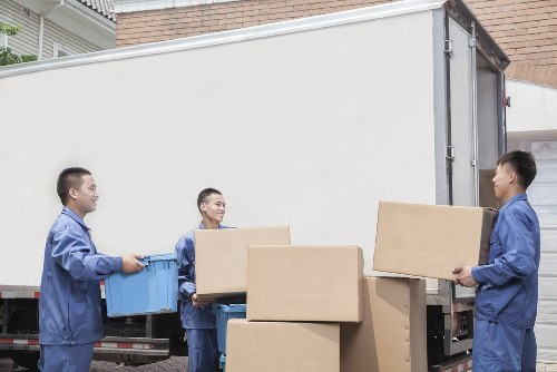 Man with van service vehicle ready for loading