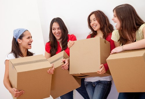 Boxes and household items prepared for removals in Finsbury