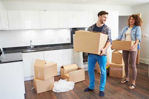 Office relocation items prepared in a central London workspace