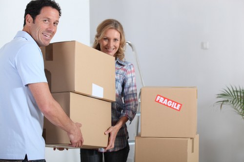 Packed apartment ready for a home removal service in Finsbury